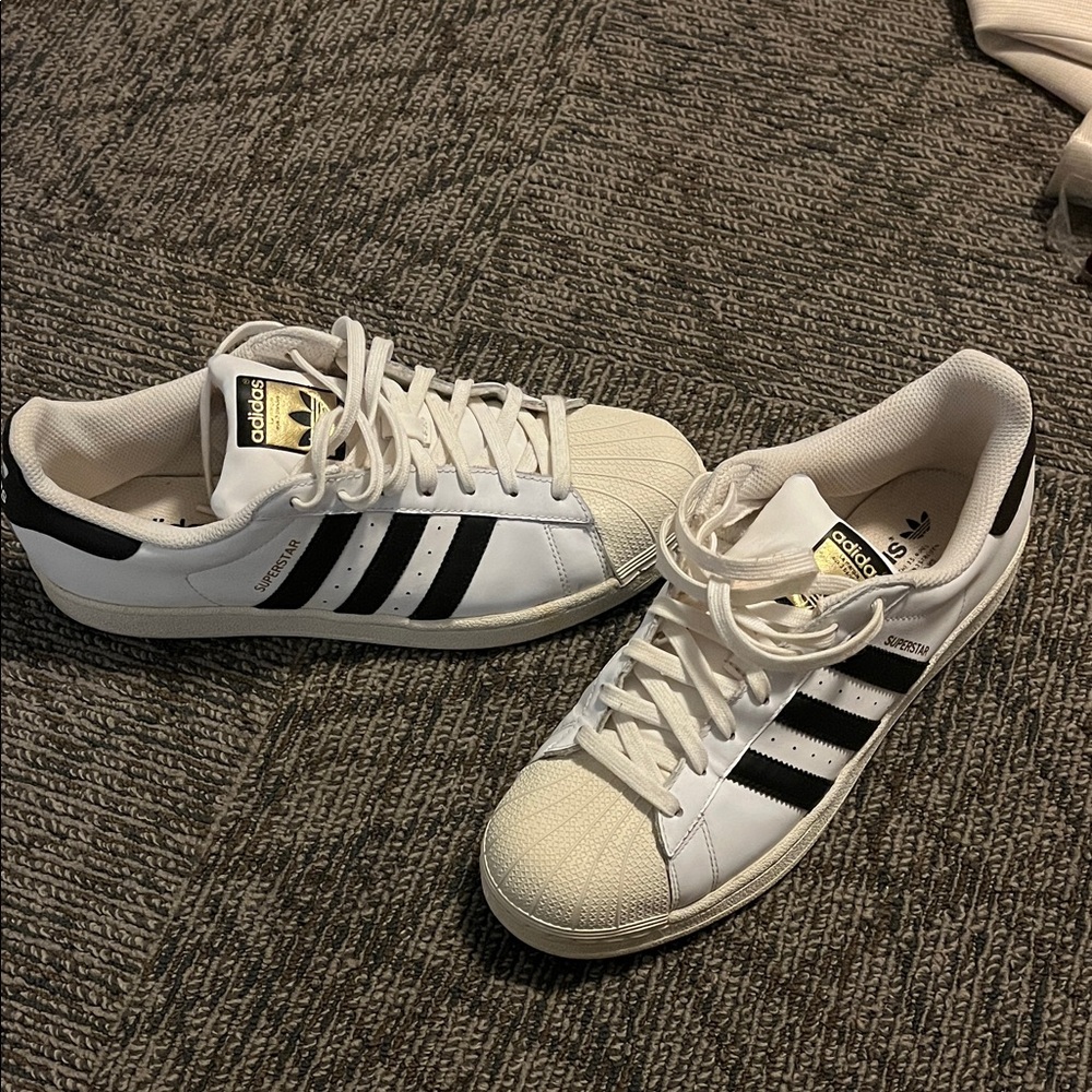 Adidas Classic White and Black Sneakers shell toes (RUN-DEE MC)!